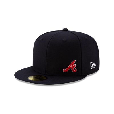 Blue Atlanta Braves Hat - New Era MLB Flawless 59FIFTY Fitted Caps USA6397504